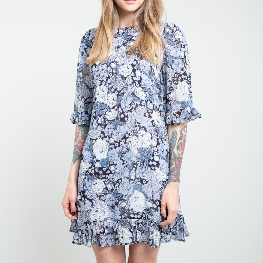 Ganni Printed Georgette Dress